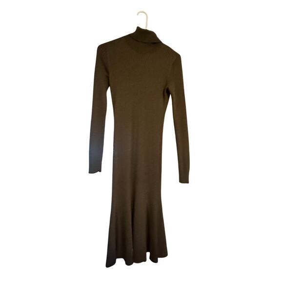 Donna Karan New York Dresses & Skirts - Donna Karan New York Brown Ribbed Turtleneck Sweater Dress Midi Size S
